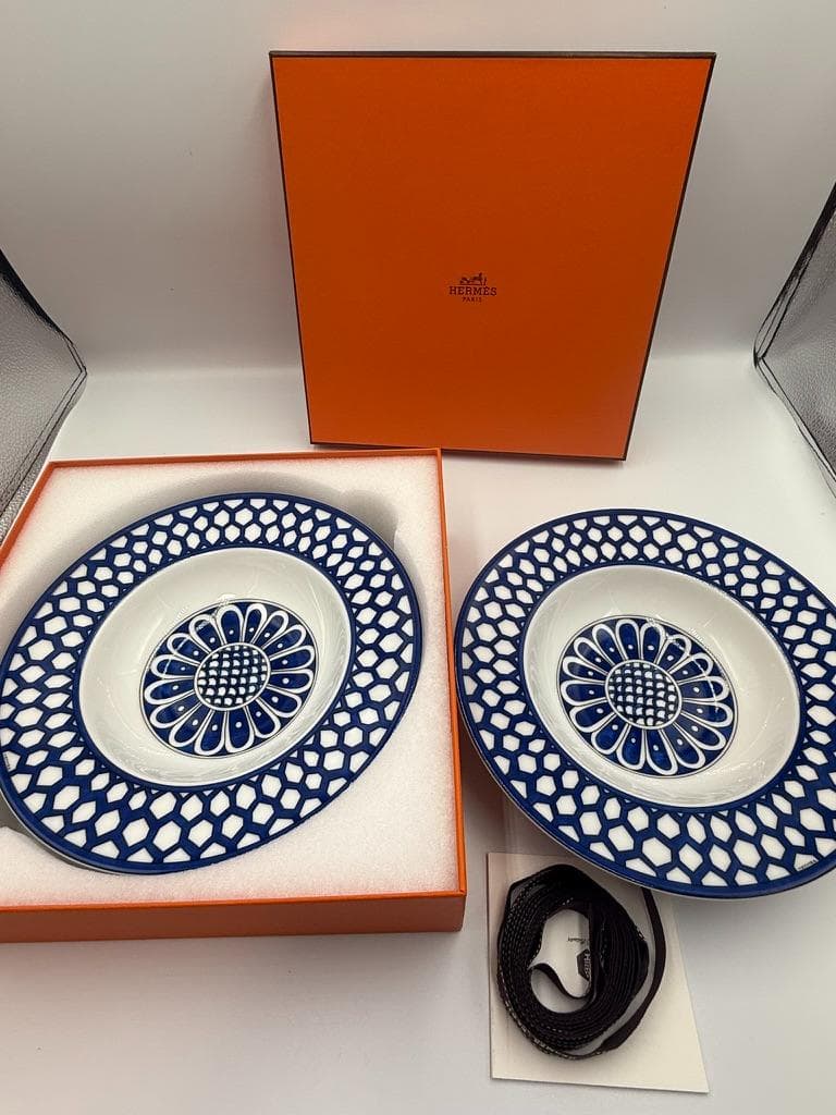 HERMES エルメス ブルーダイユール スーププレート 2枚セット