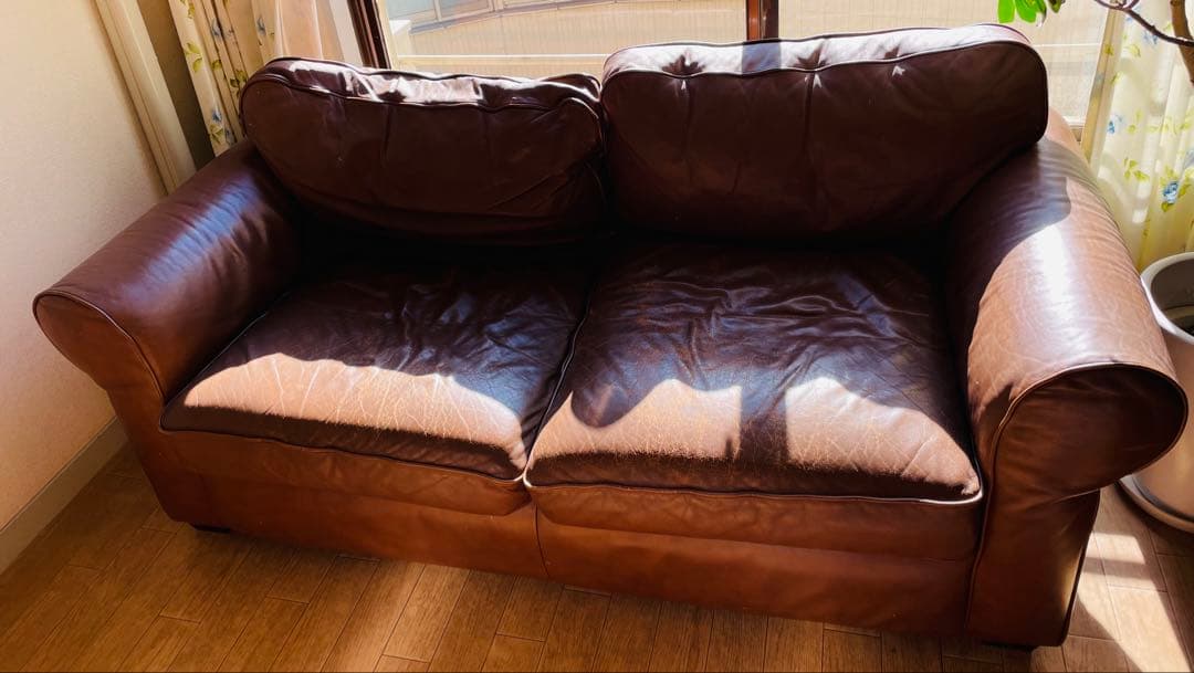 【LAURA ASHLEY】Burgess バージェス 総革 2シーターソファ