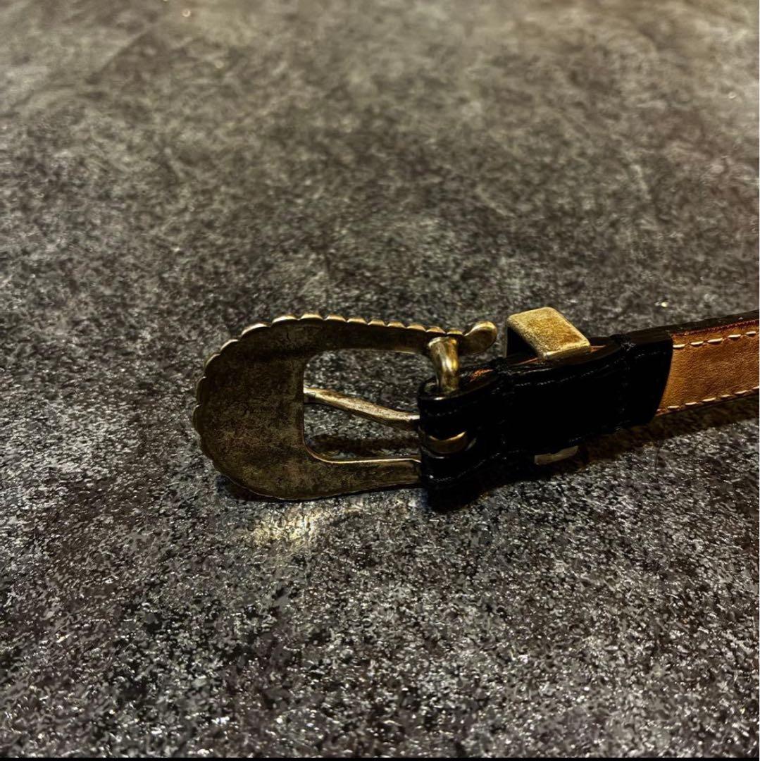 ADRIANO MENEGHETTI レザーベルト 95 ウエスタンベルト