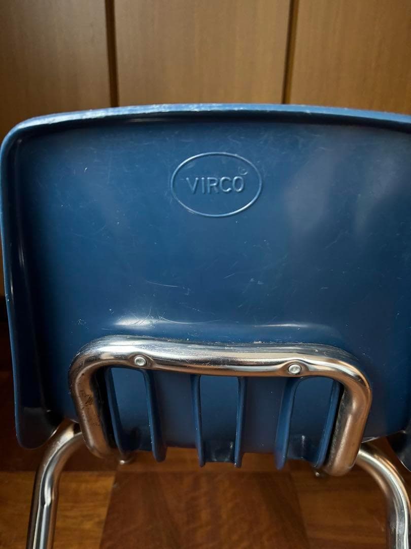 【希少】VIRCO ヴィンテージ スクールチェア アメリカ製 ブルーLA購入