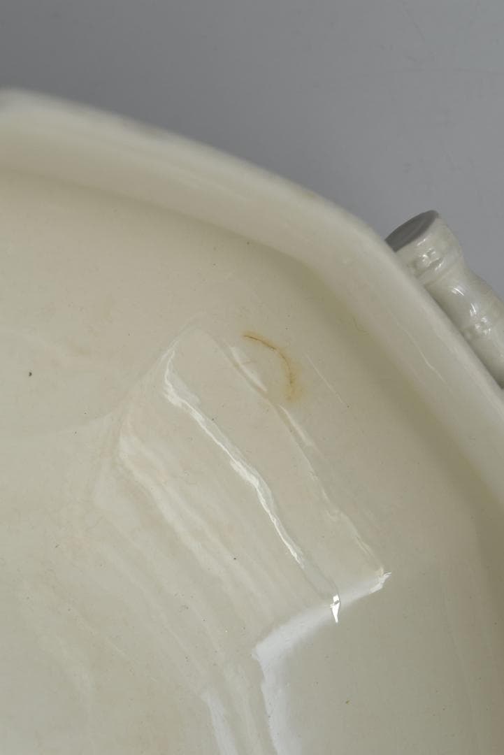 訳有　クレイユモントロー　オクトゴナル　スーピエ　印有　フランスアンティーク金継