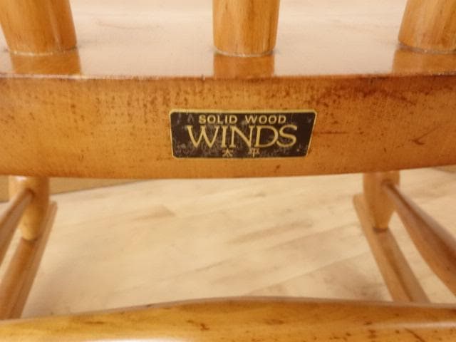 木製　ロッキングチェアー　白木色　再塗装済　ＵＳＥＤ