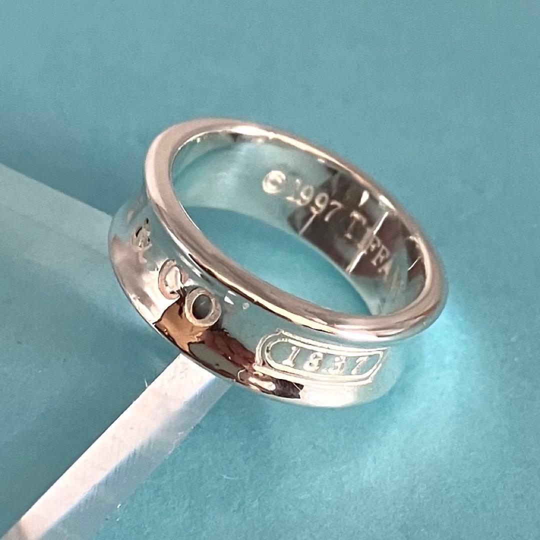 美品 TIFFANY＆Co ティファニー ナローリング 1837 約9号 925