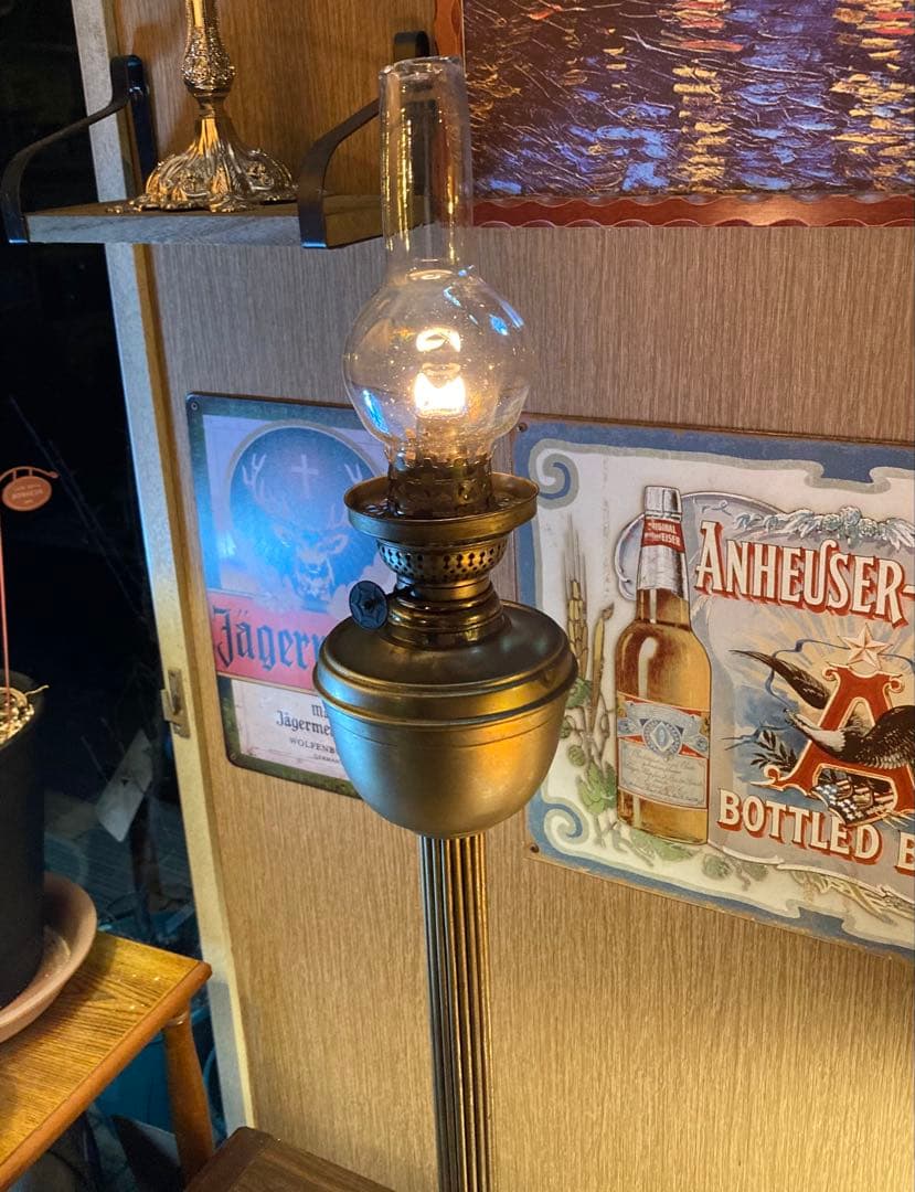 大型 ヴィンテージ オイルランプ アンティーク 西洋 洋風 置物 レトロ ライト