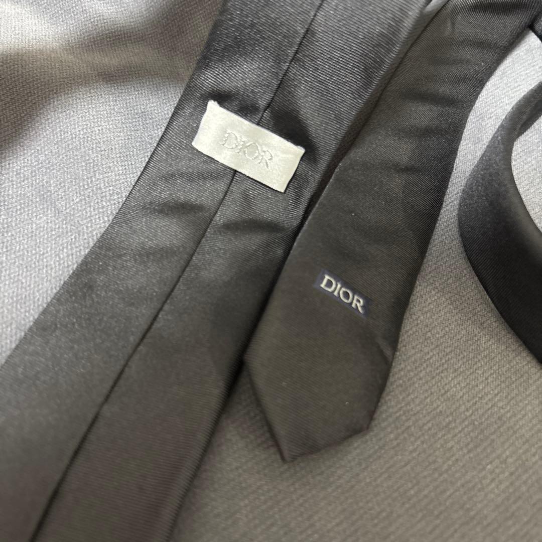 Dior 黒 シルク ネクタイ ロゴ入り