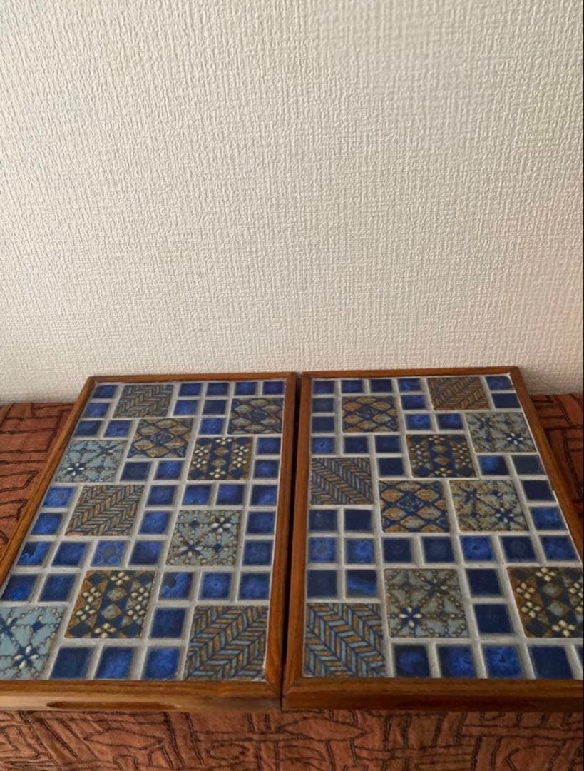 古道具　手仕事 タイルトレイ　 タイルトレー 2枚セット
