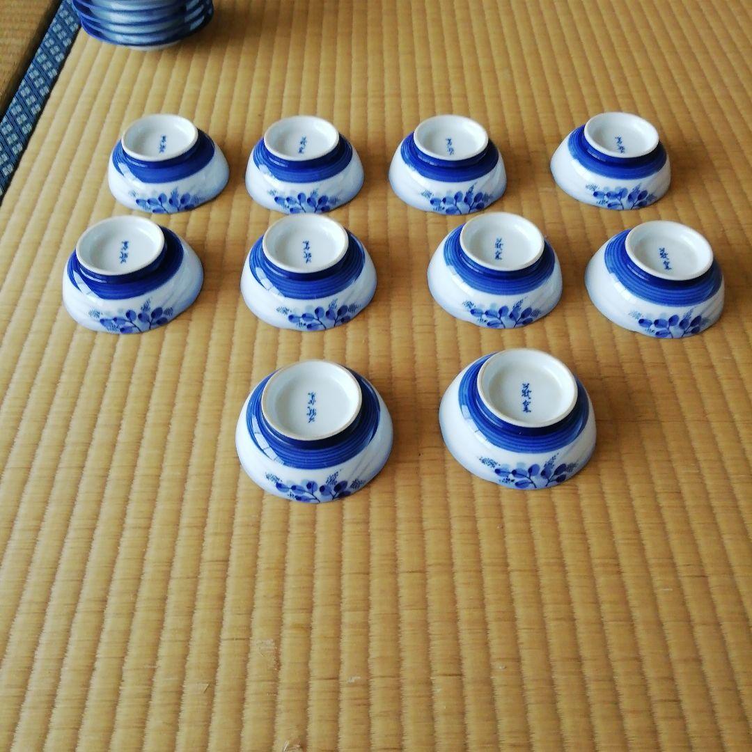 白青花柄陶磁器食器99枚セット