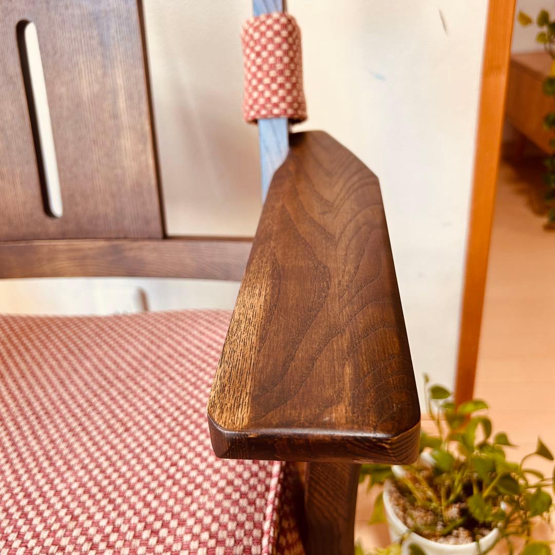 【極美品】ニトリ ヤマトチェア 布張り 天然木 回転式 ダイニング