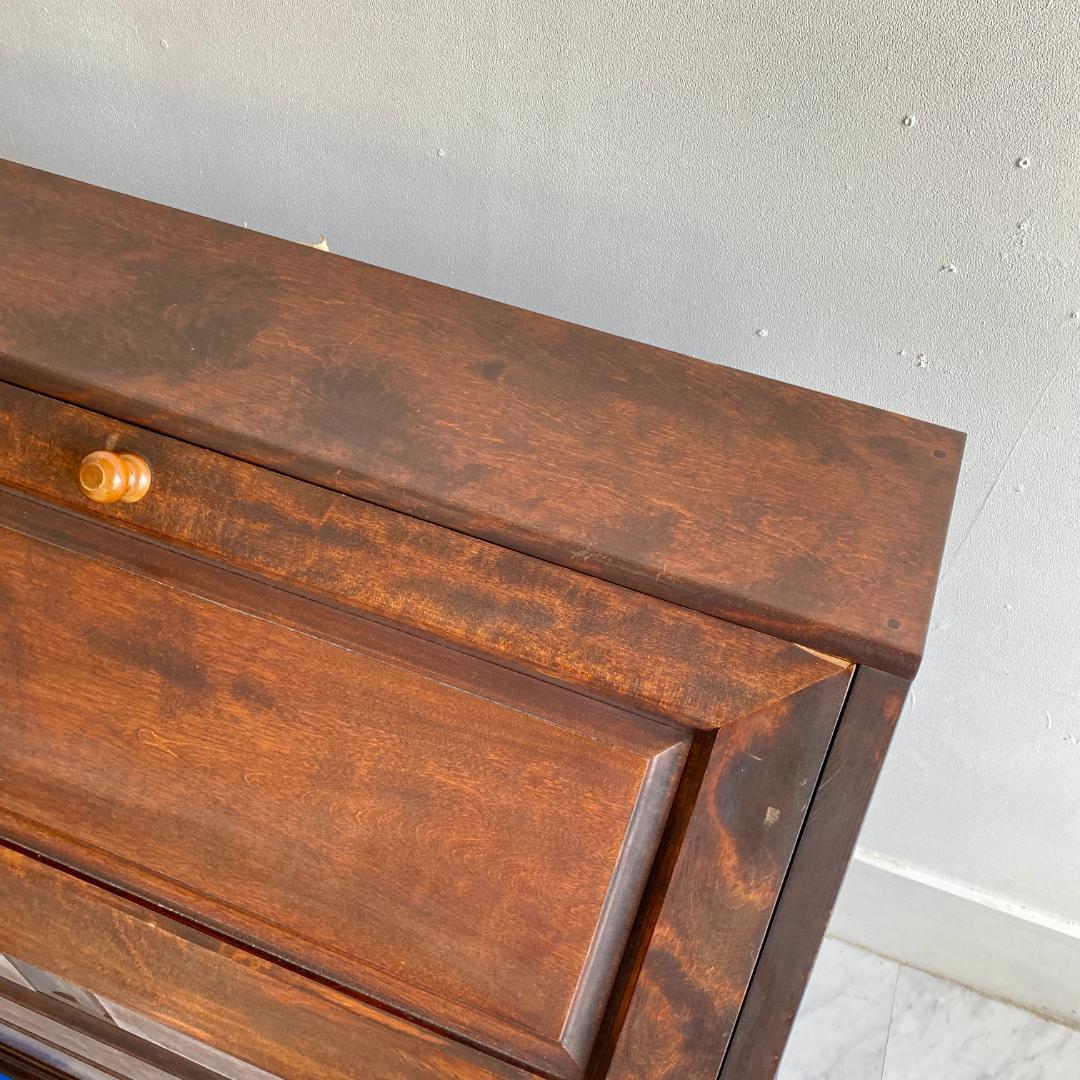 松本民芸家具 ライティングビューロー デスク 書斎机 民芸家具 無垢材