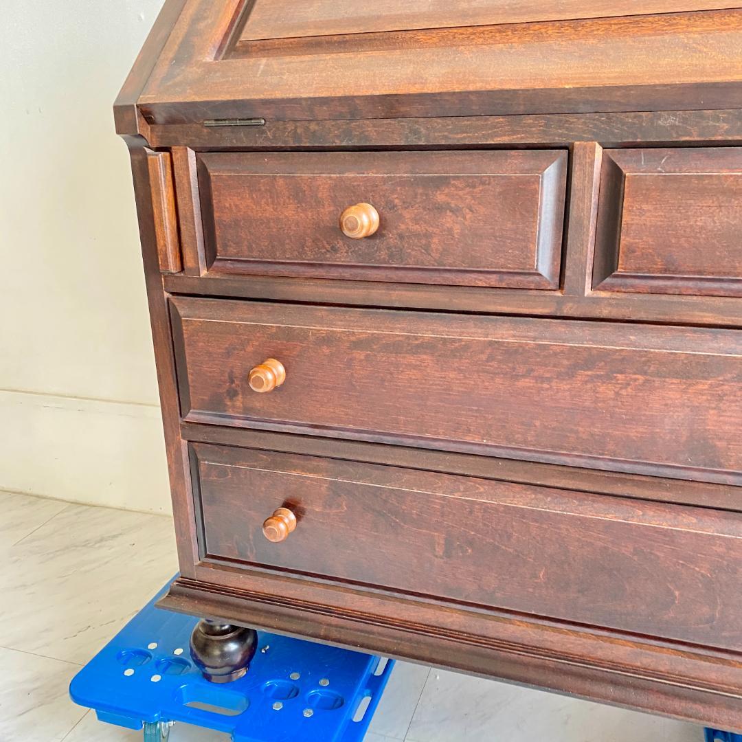 松本民芸家具 ライティングビューロー デスク 書斎机 民芸家具 無垢材