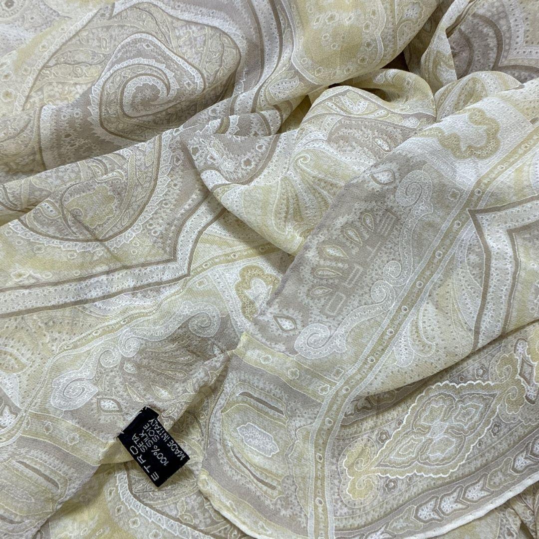 極美品✨ETRO シルク100% 大判ストール スカーフ イタリア製 ペイズリー