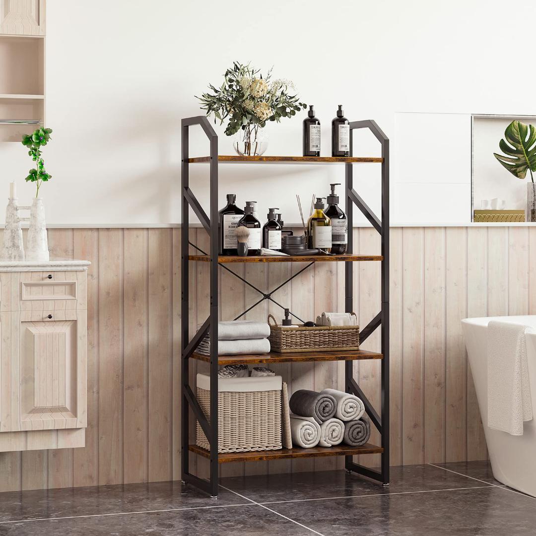 4段 ラック モダンデザインと耐久性を兼ね備えた多機能収納