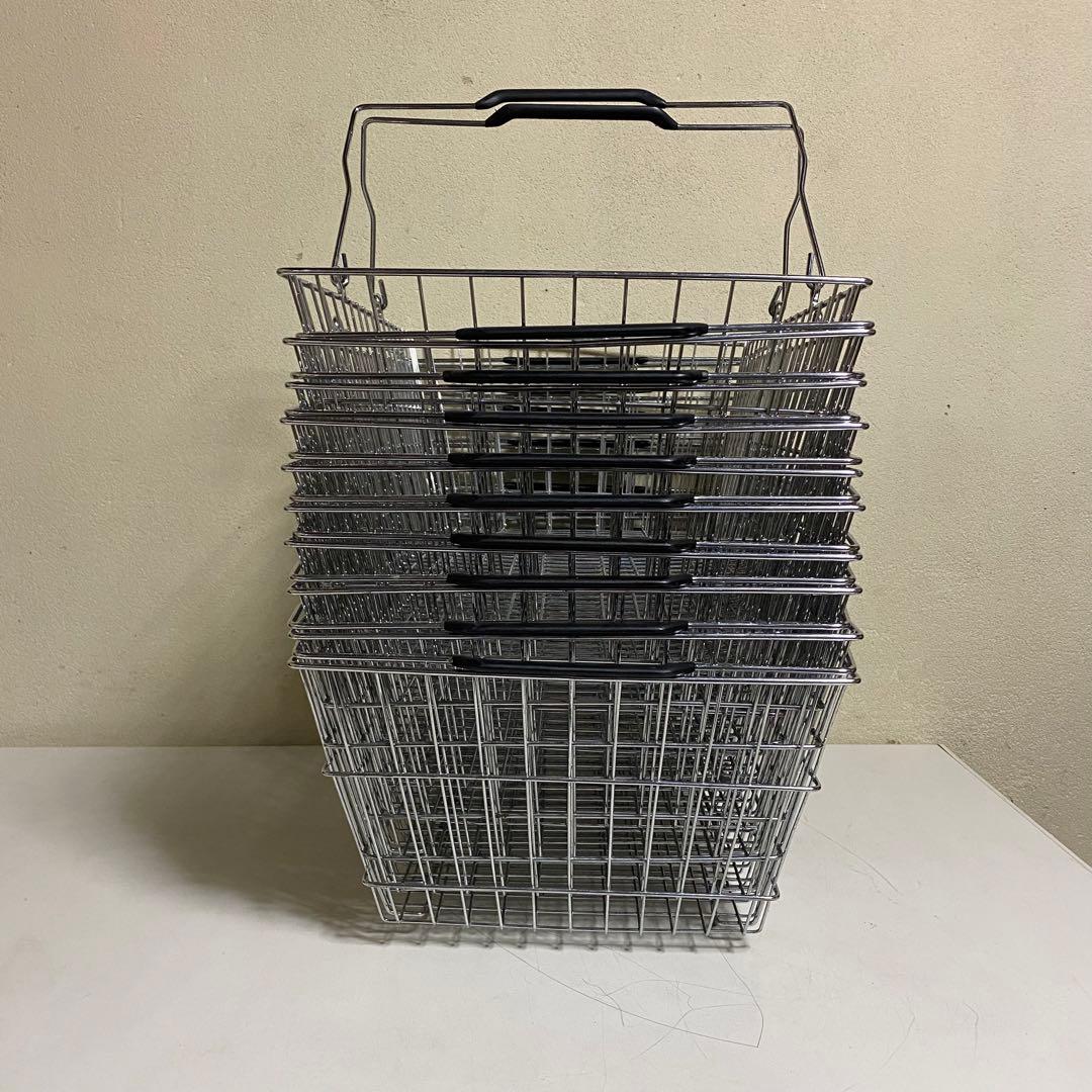 10セット メッシュバスケット カゴ 縦×横32×45cm 深さ18cm 店舗用