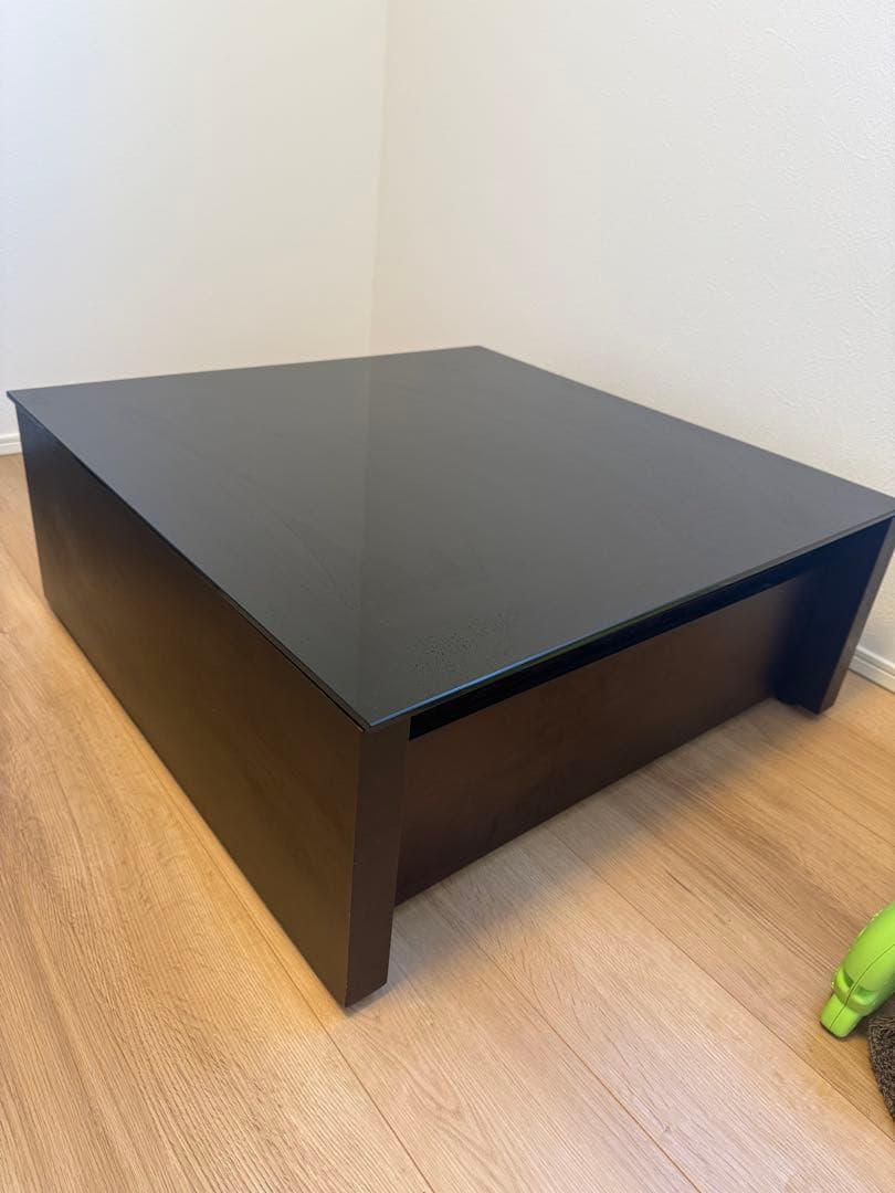 LOWYA リビングテーブル 天然木 ガラス製