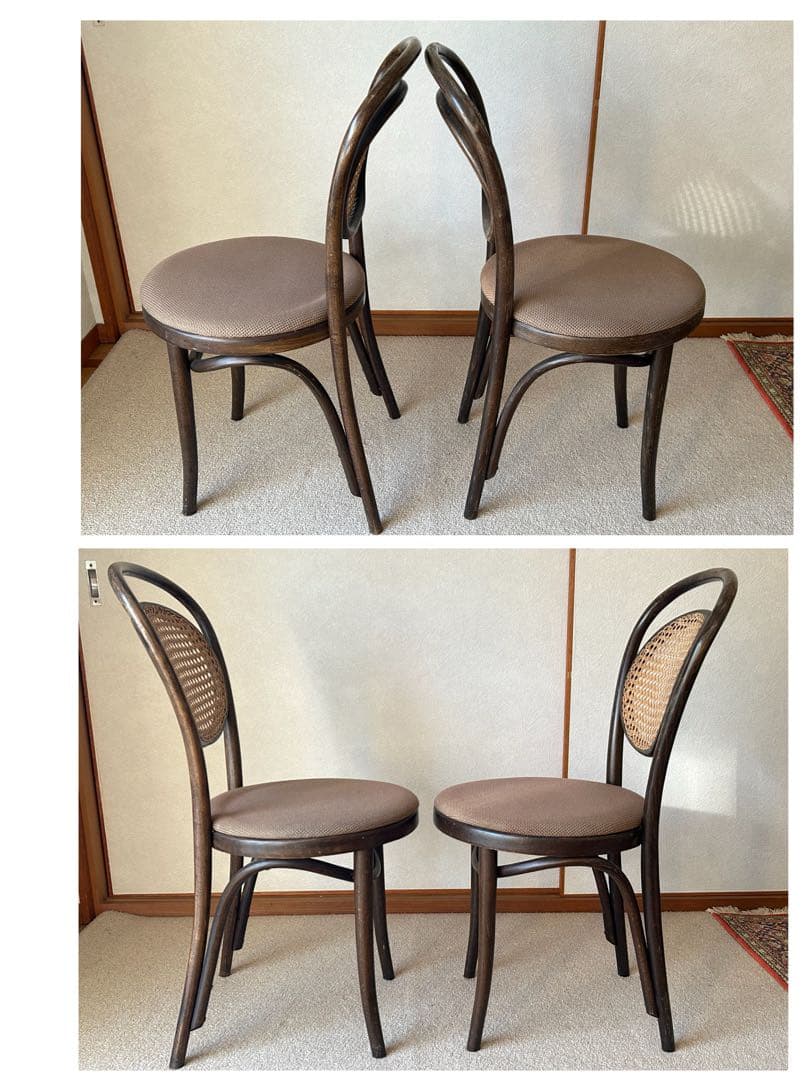 オールドマルニ　maruni ベントウッド チェア2脚 籐 椅子 ラタン