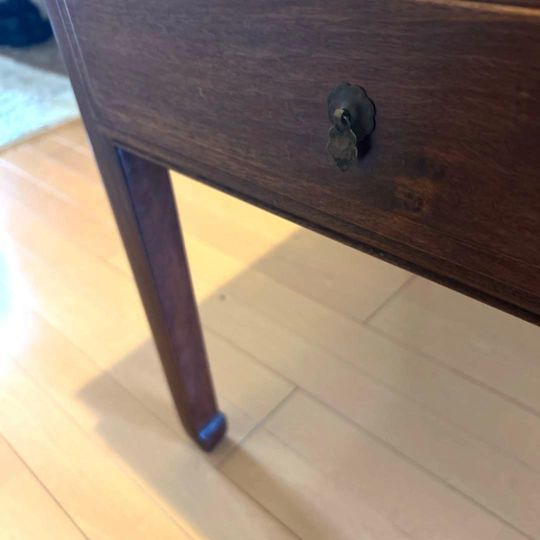 中国美術 唐木家具 サイドテーブル 花台 飾り台 アンティーク　引き出し