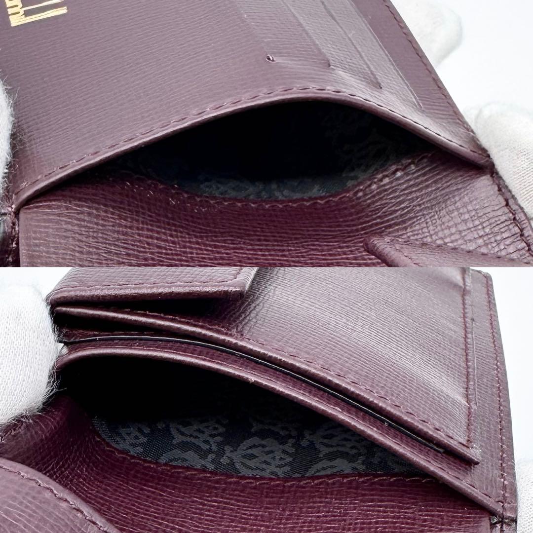 未使用✨dunhill ダンヒル ２つ折り財布 ベルグレイブ レザー 黒×濃赤