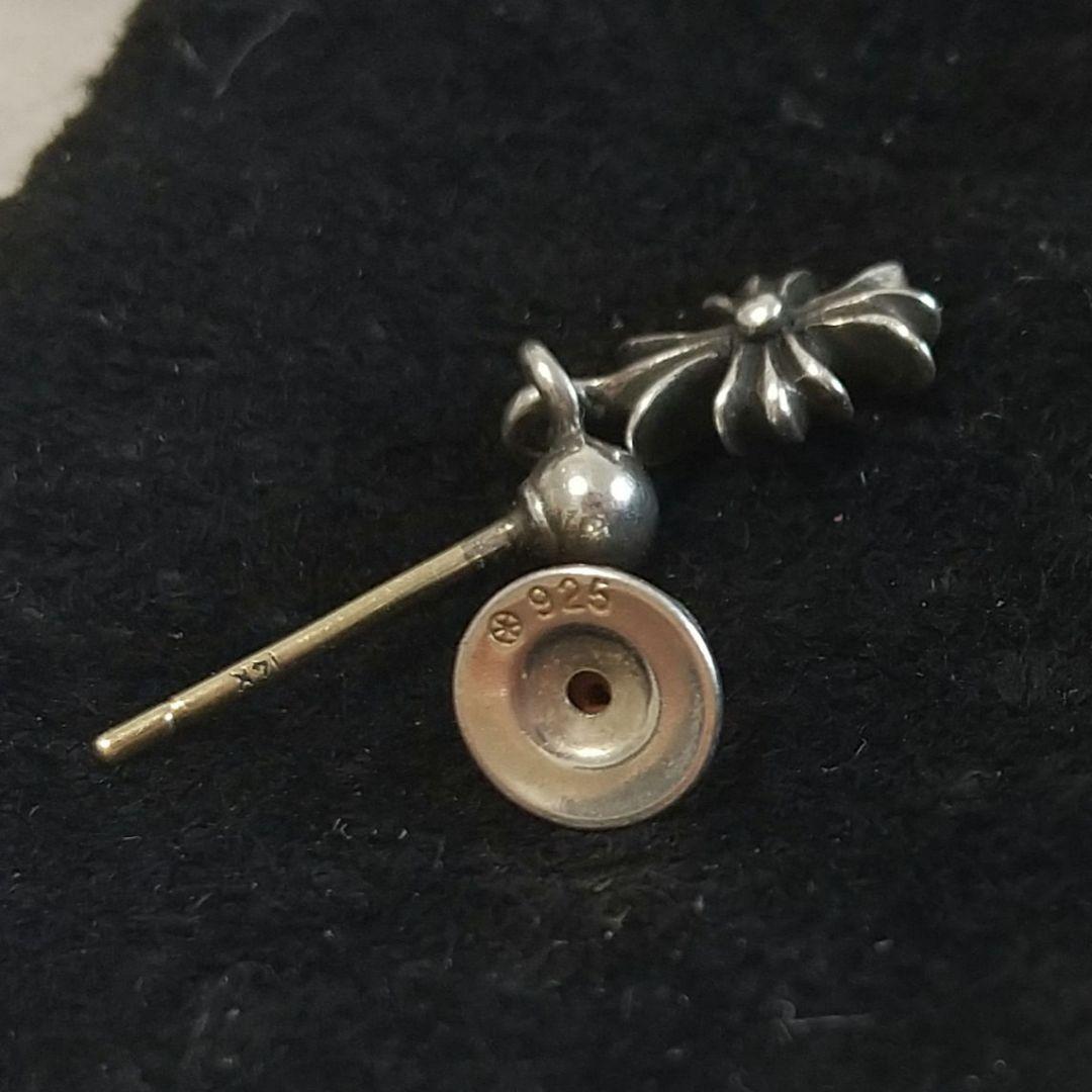 クロムハーツ　タイニーE ドロップ　ピアス　925 ポスト14K　（片耳用）
