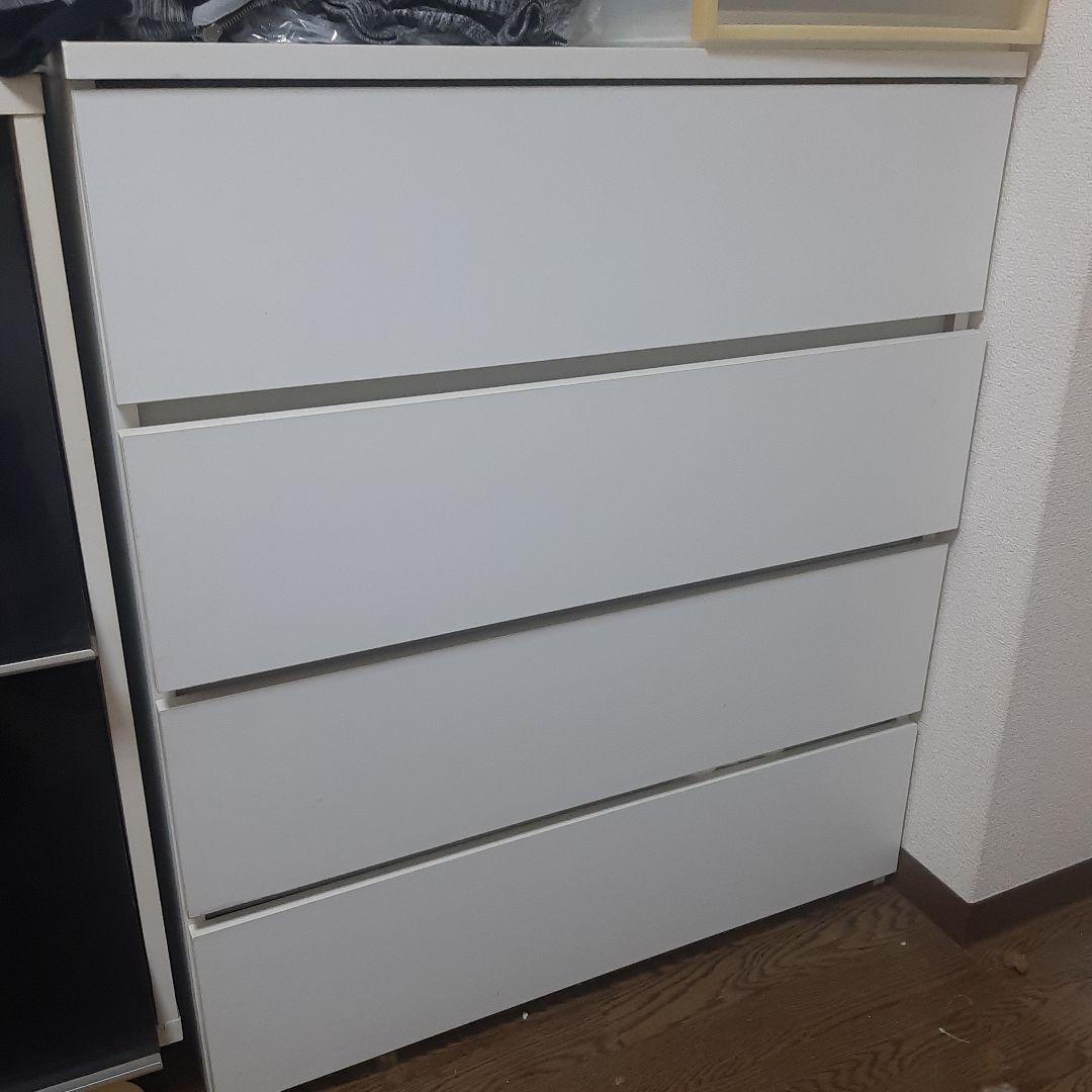 ホワイト 4段チェスト