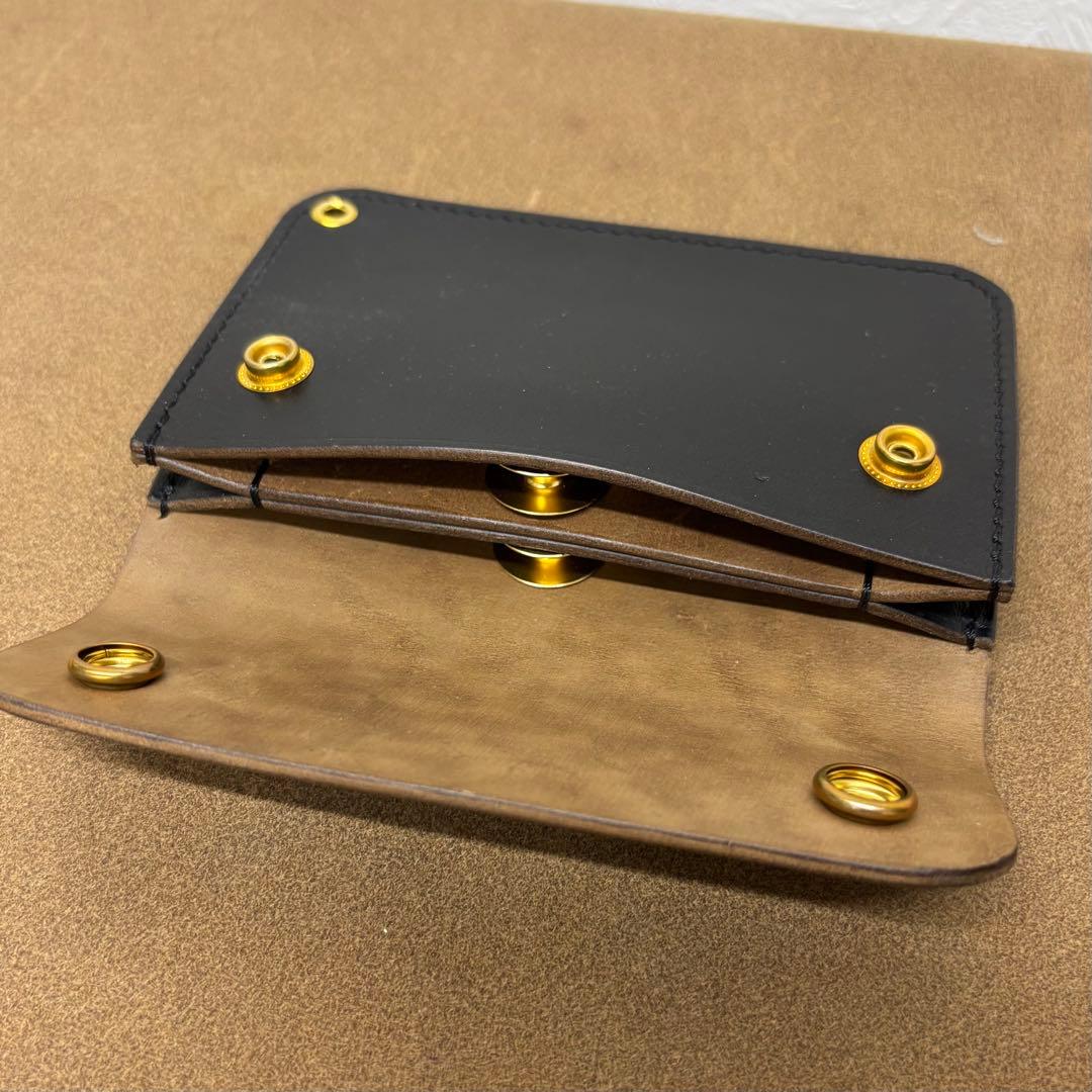 ホースバット　トラッカーウォレット　黒　茶心　2層　原厚　MARYAM