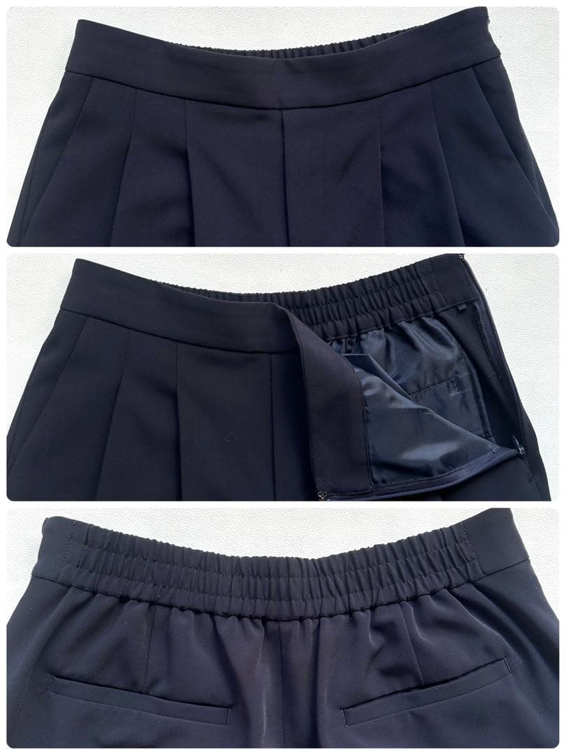 034GLR21AW手洗可防皺ストレッチテーラードジャケットパンツスーツ38紺色