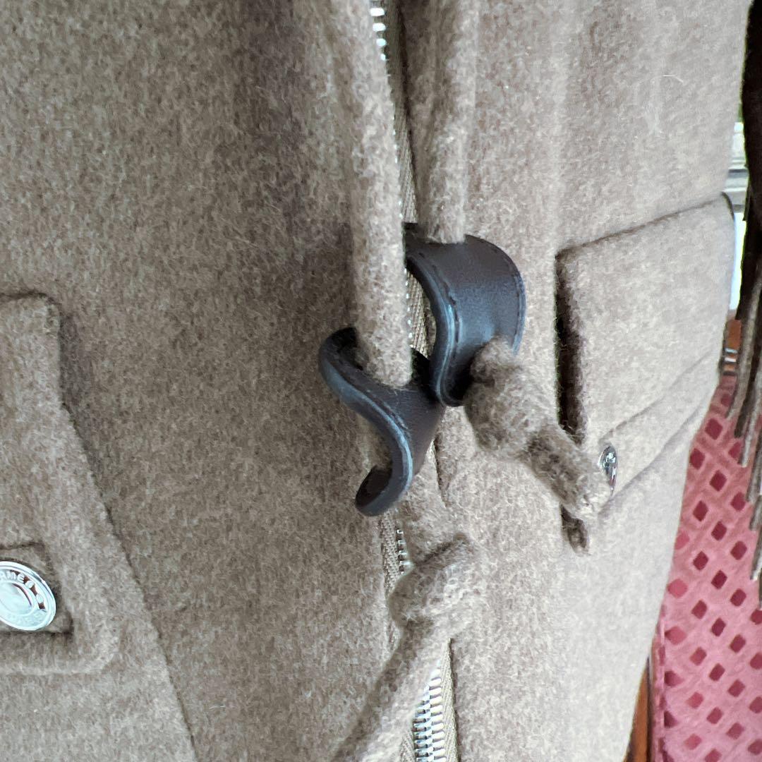 美品　HERMESエルメス　カシミヤレザー　ロング　フリンジ　コート　ブラウン