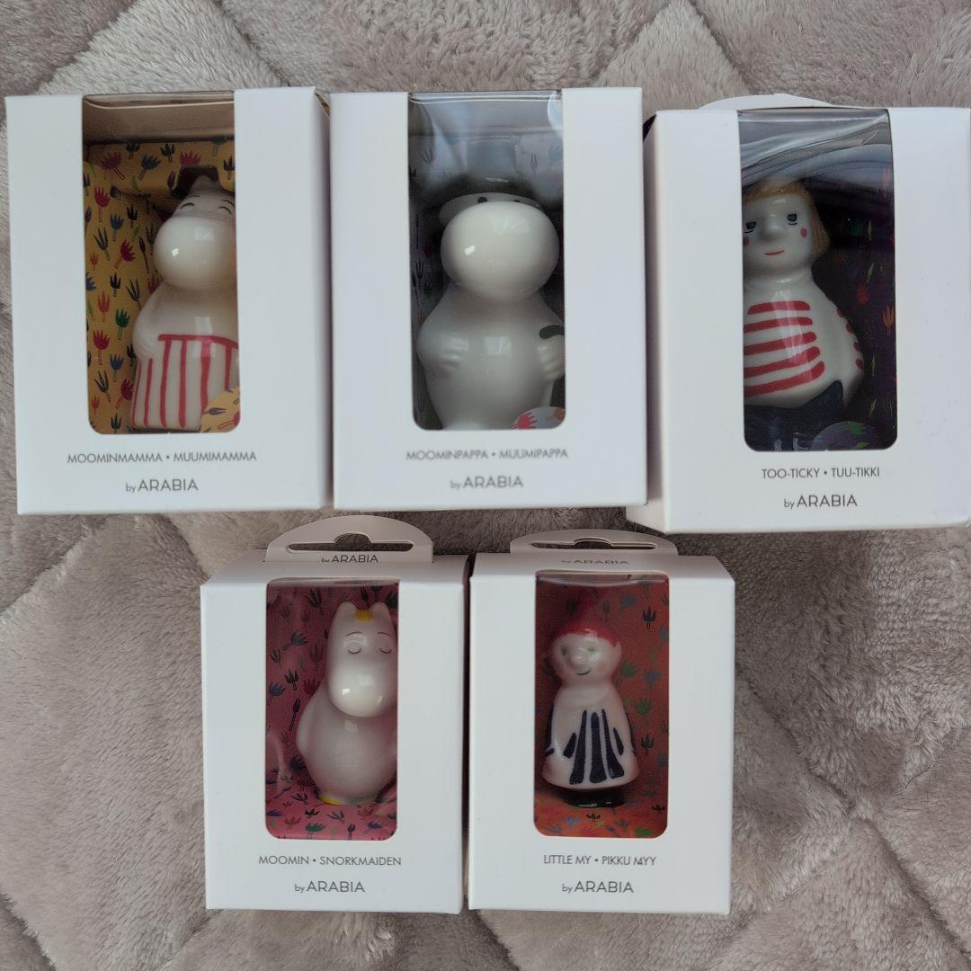 アラビア ムーミン 置物　陶器5点セット　新品未開封