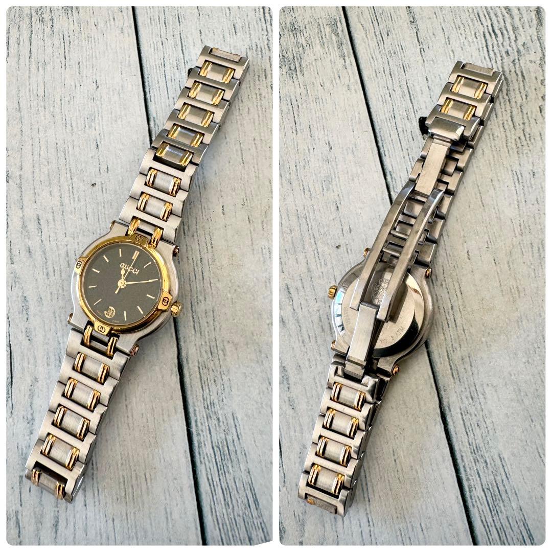 【電池交換済】GUCCI グッチ 腕時計 9000L ブラック レディース
