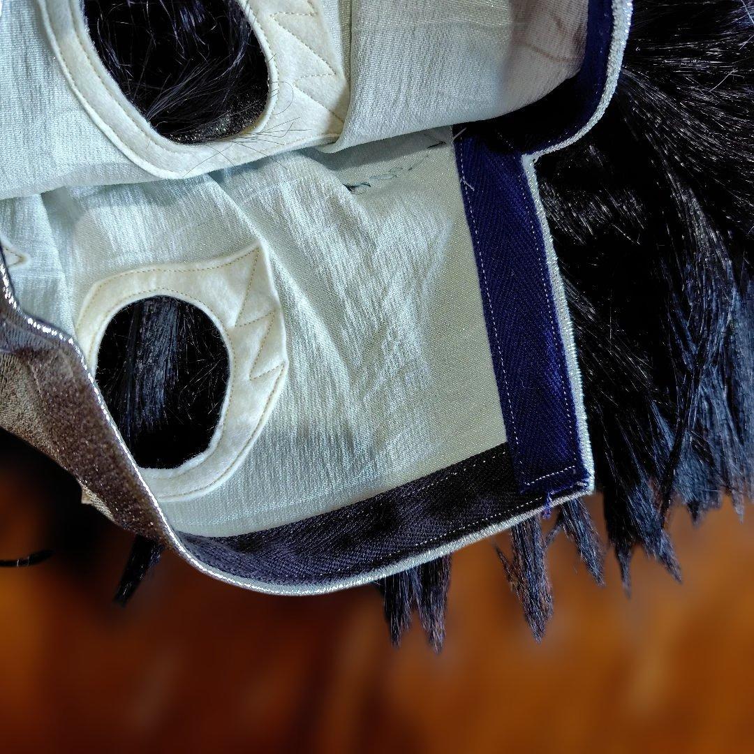 マスク　シルバー 　 黒髪付き