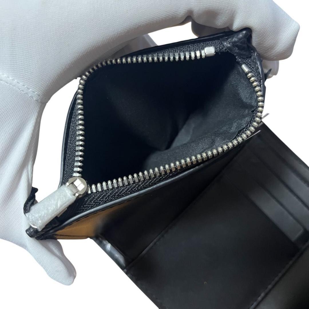 カルバンクライン 折りたたみ財布 三つ折り ブラック ウォレット 黒 CKロゴ