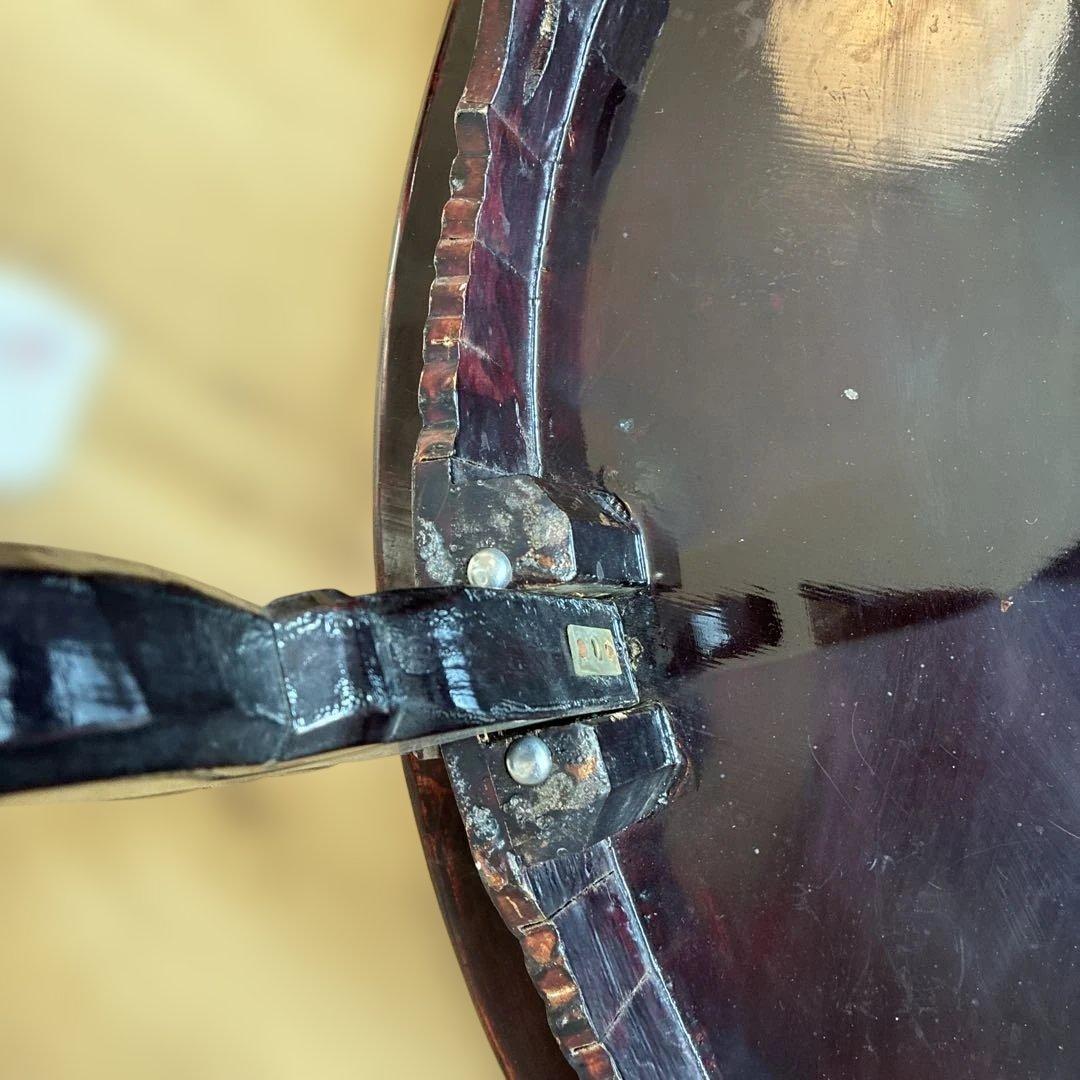 螺鈿細工 鳳凰 円形座卓テーブル 黒漆塗 直径90cm 横浜現地渡し