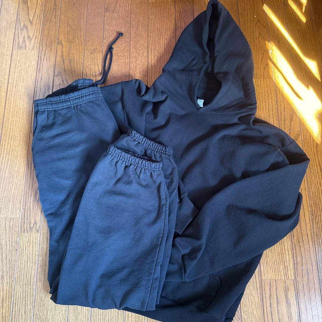 ロサンゼルスアパレル セットアップ スウェットパンツ パーカー L 黒