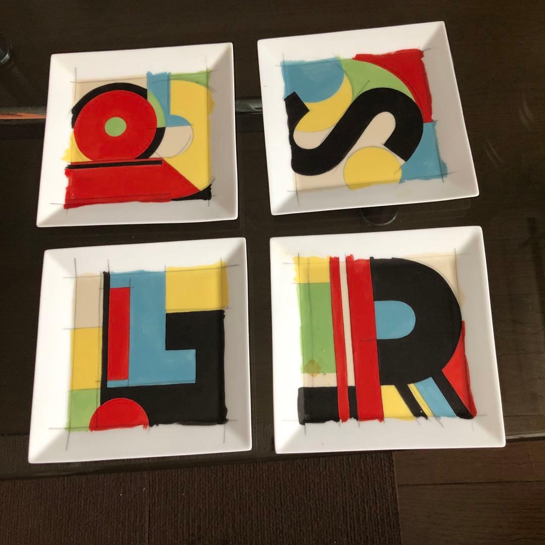 エルメス　四角　飾り皿×菓子皿セット