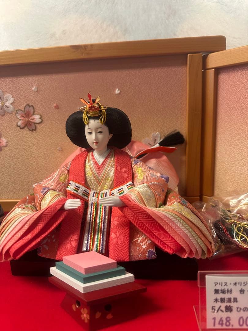 雛人形 五人飾り 三段飾り ひな祭り ひな人形セット 木製台 新品未使用