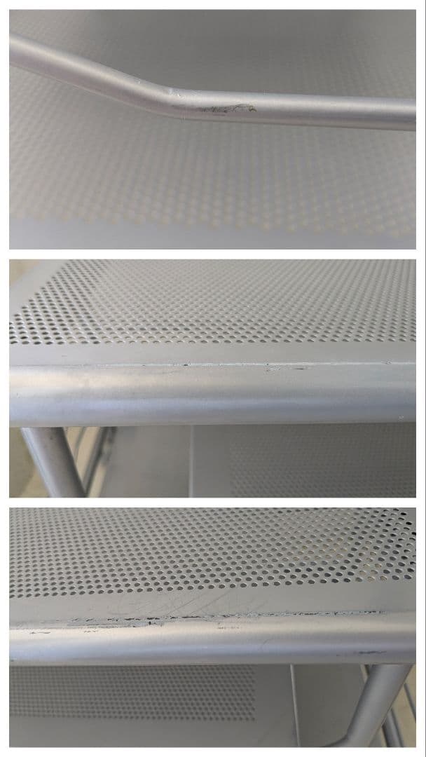 90s パンチング メタル ワゴン スチール ラック キャスター付き Y2K