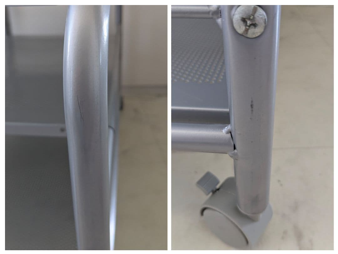 90s パンチング メタル ワゴン スチール ラック キャスター付き Y2K