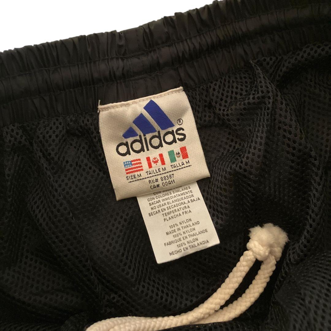 美品90s極太 old adidas 万国旗タグ バギーナイロントラックパンツ