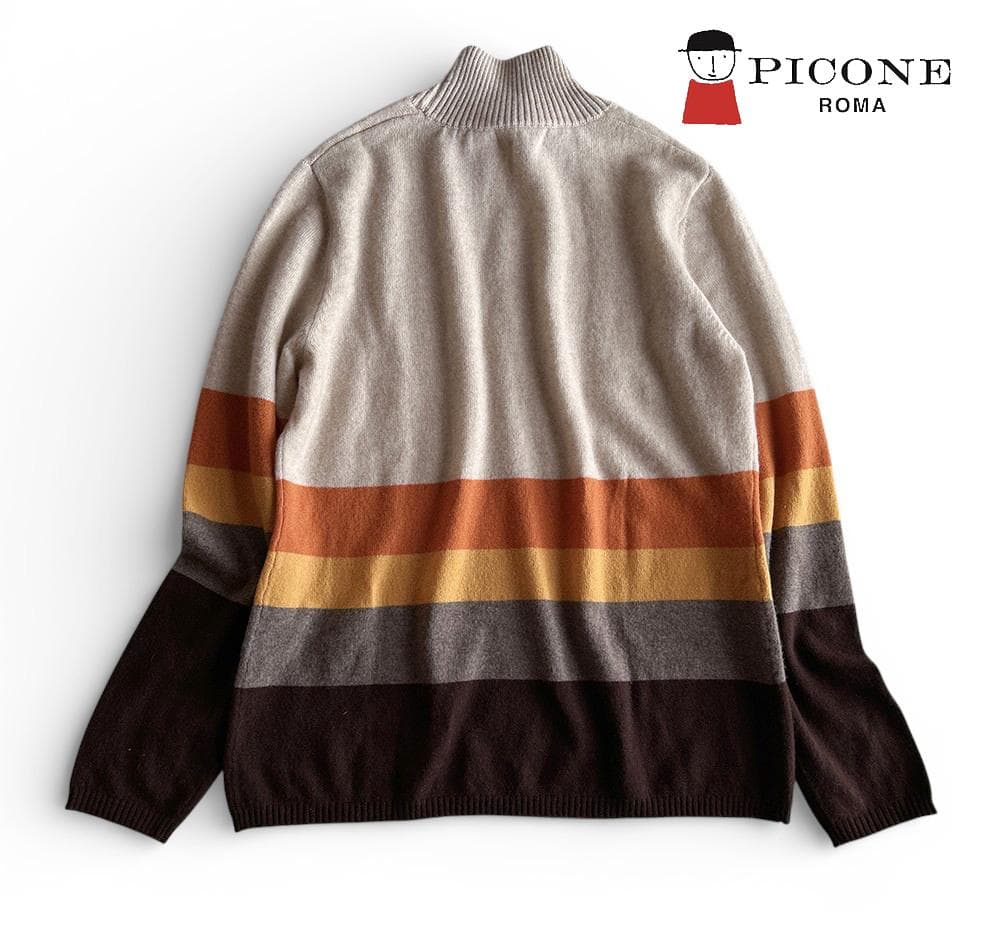 新品タグ付ピッコーネ 定価4.7万 カシミヤ100%ビジューロゴハイネックニット