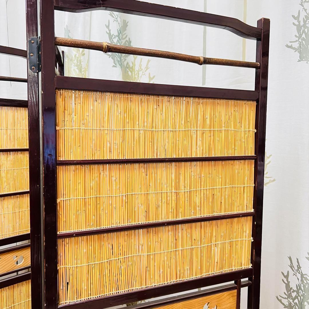 レトロ　￼和風　屏风　衝立　4つ折り　古風