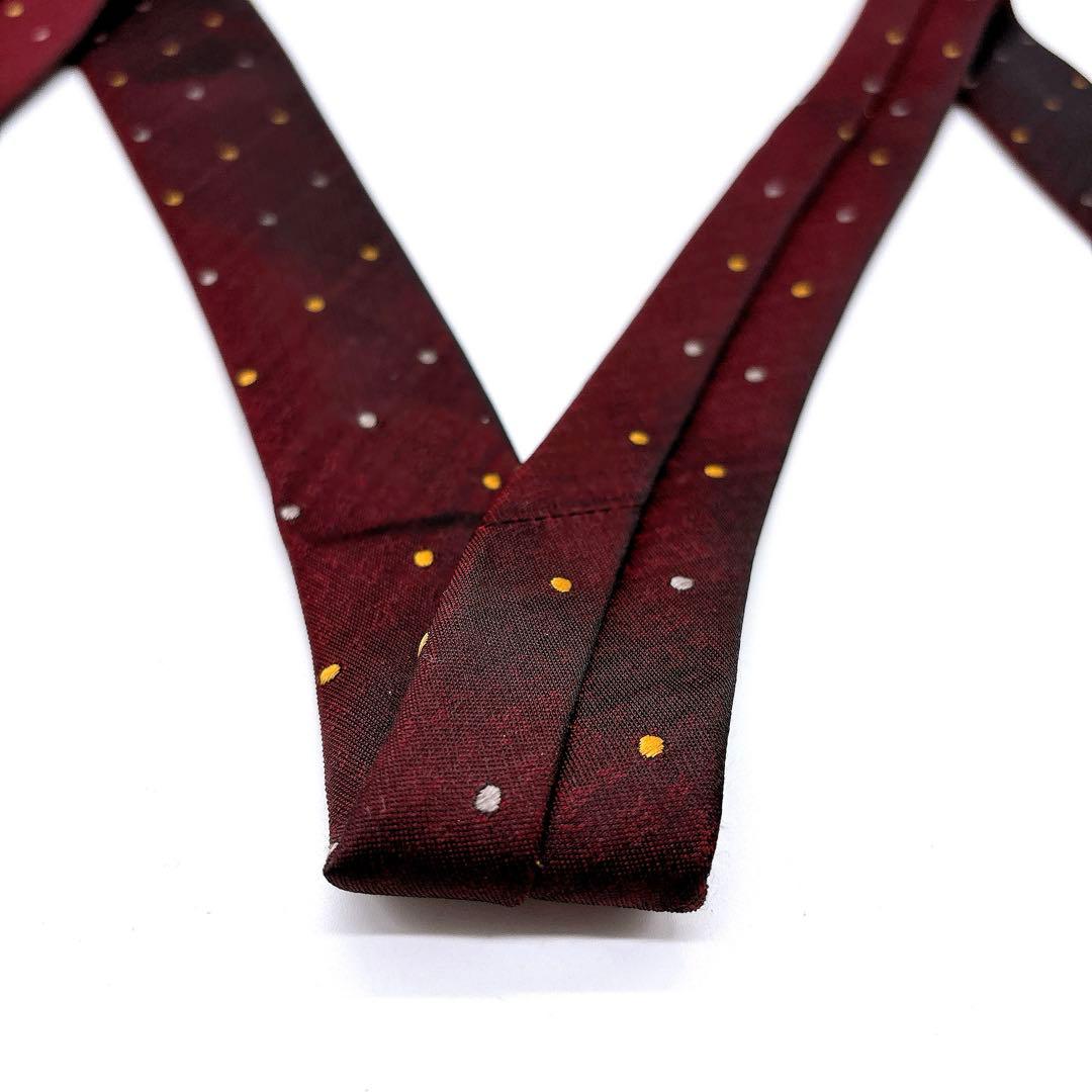 新品タグ付きLOUIS VUITTON バーガンディ ボルドードット柄 ネクタイ