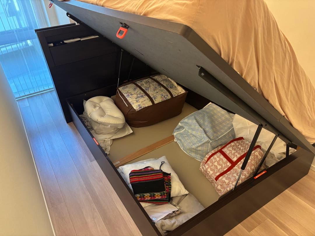 ニトリ　ダブルベッドフレーム(OPグランCヨコ 深型/DBR)