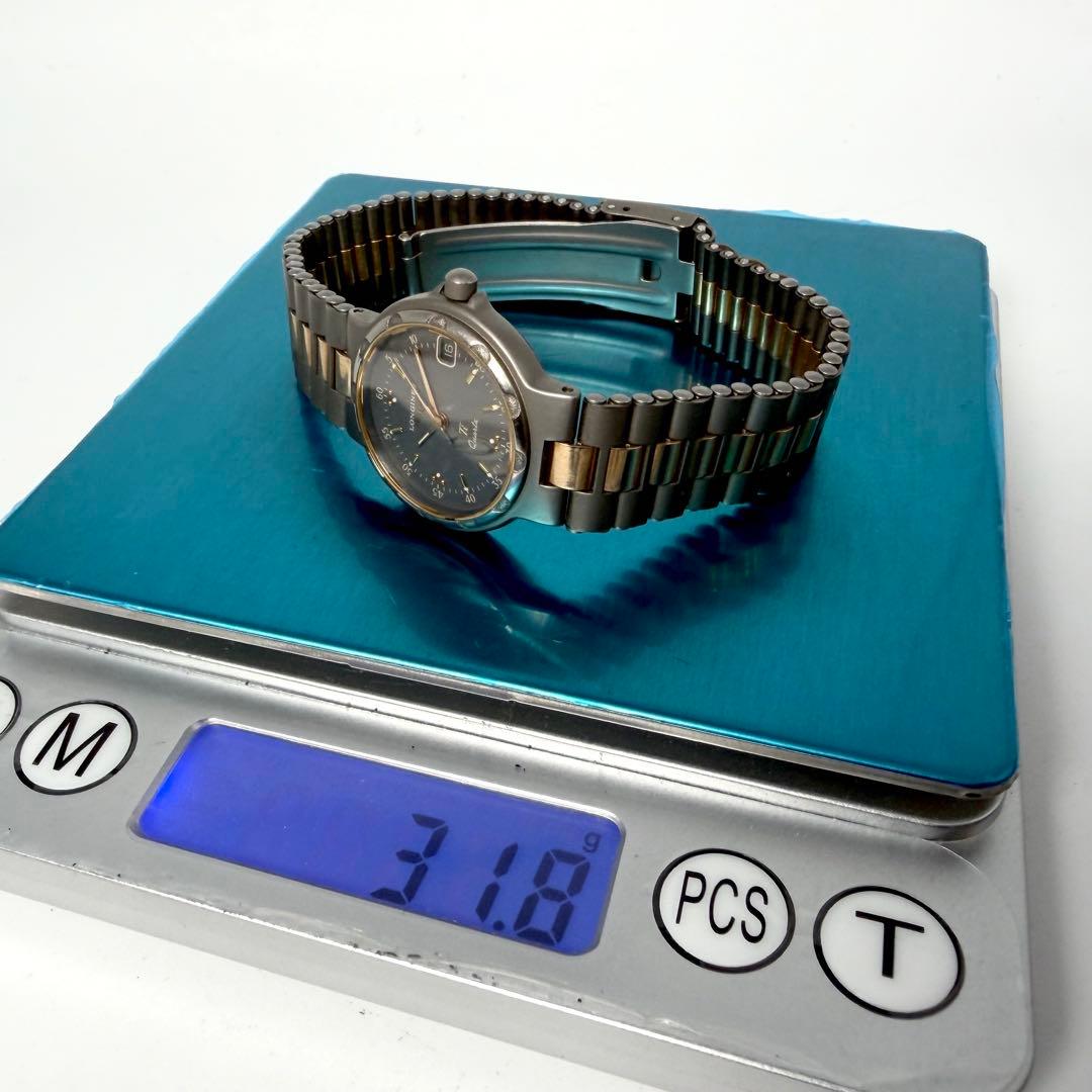 タンパクボーイ ロンジン コンクエスト コンビ 腕時計 デイト チタン