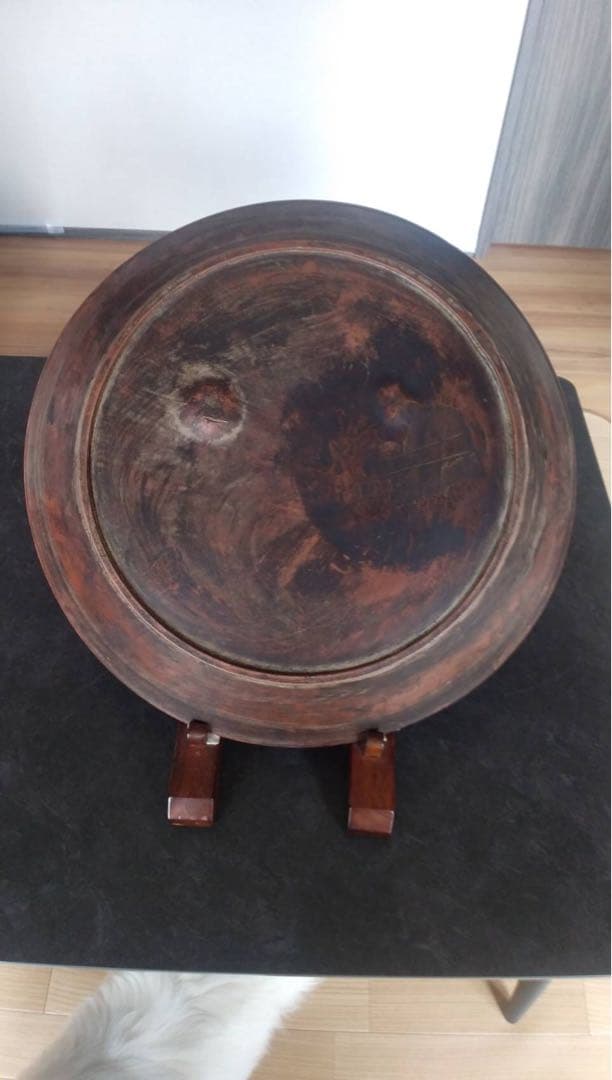 古備前　六古窯　登り窯　江戸時代　天皇家　十二菊紋　胡麻　陶印　大皿　古美術