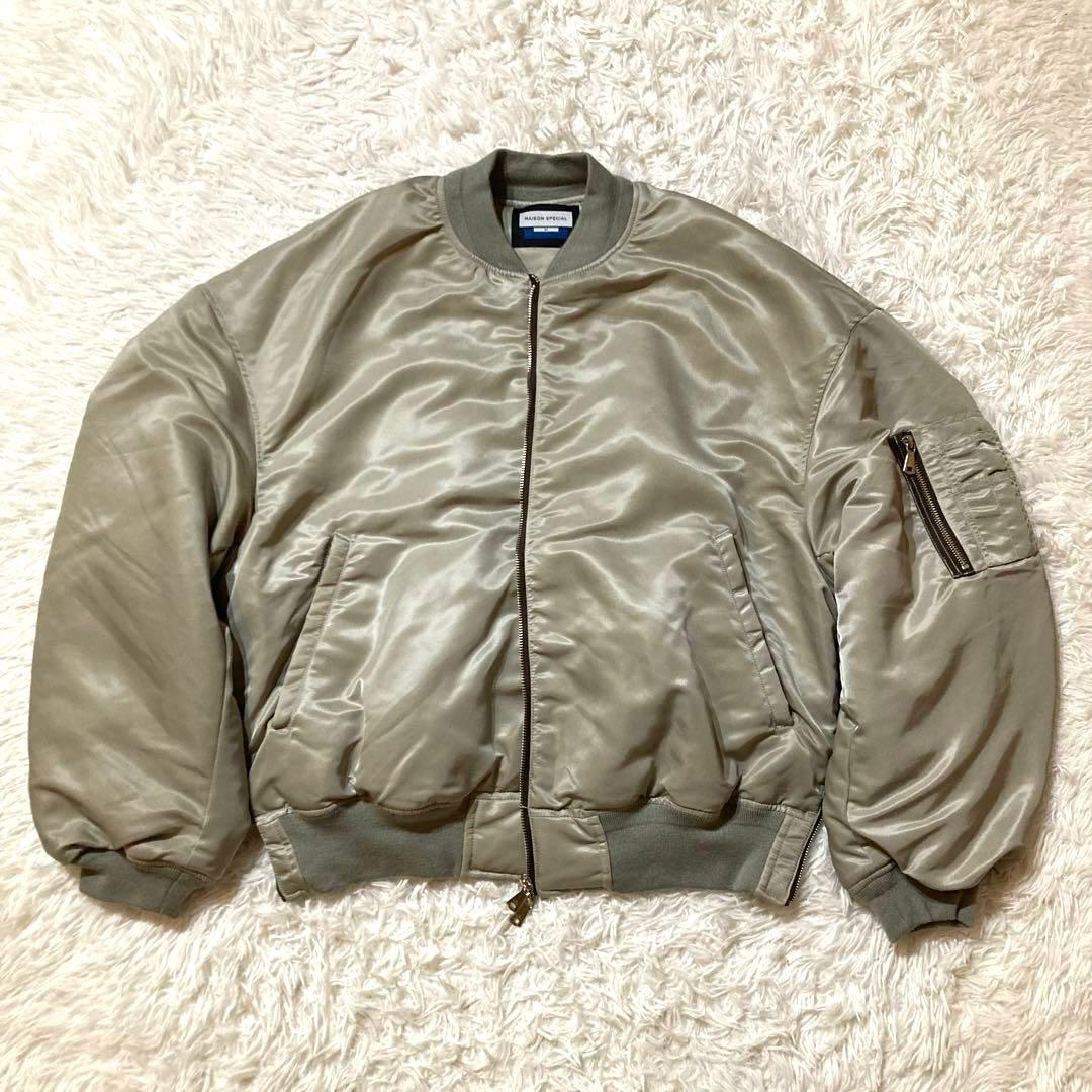 【良品】 メゾンスペシャル MA-1 フライトジャケット シルバー サイズ1