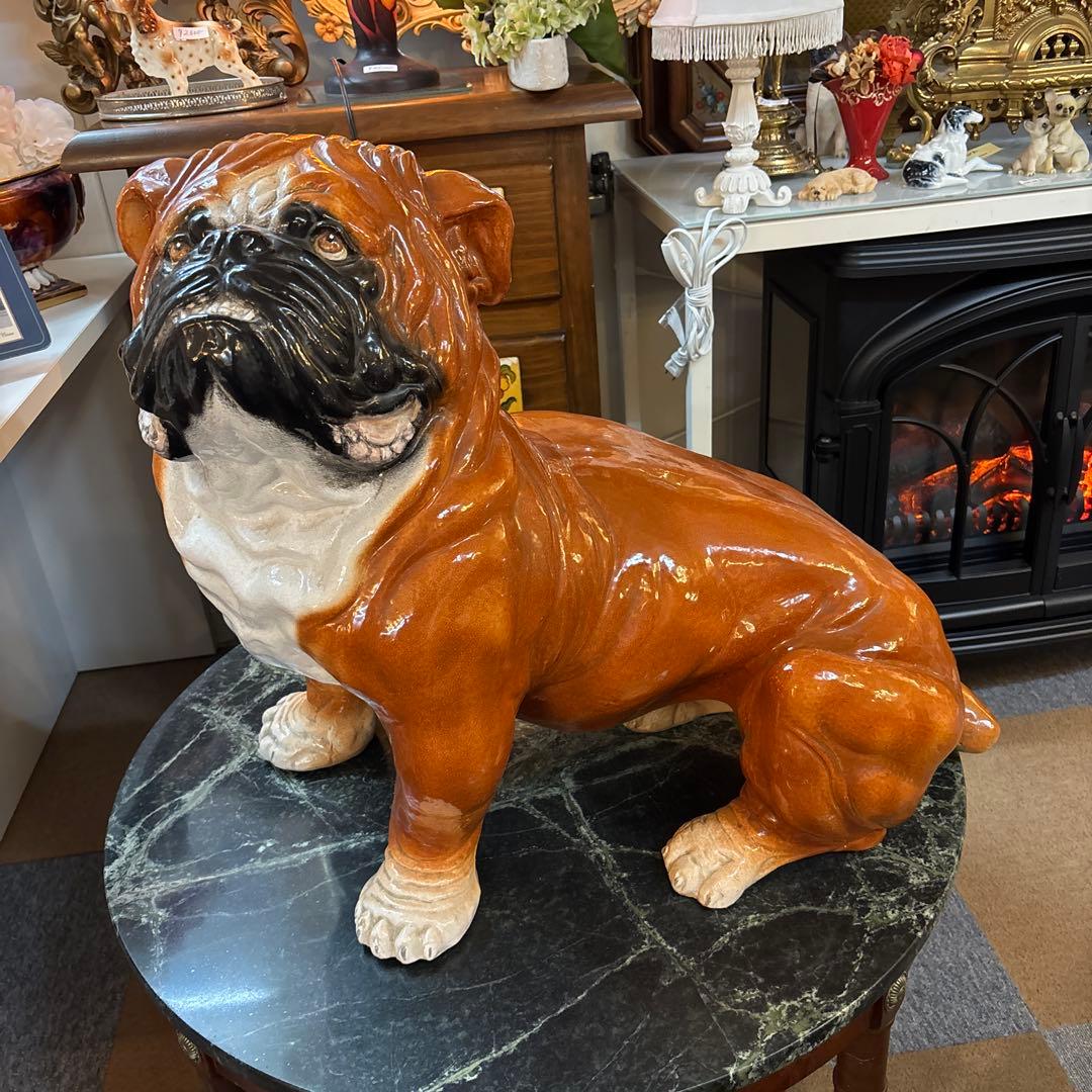 イタリア製ブルドックの置物