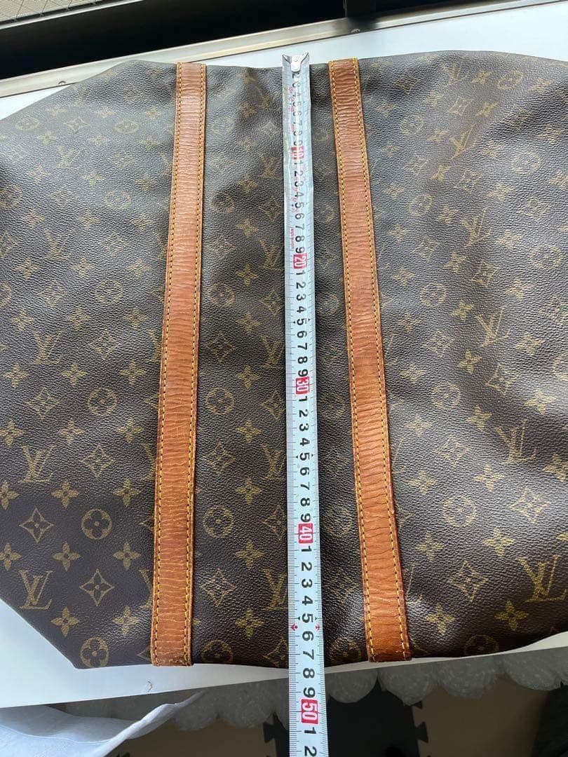 ルイヴィトン　旅行カバン　ボストンバック　キーポル　モノグラム　レトロ　総柄