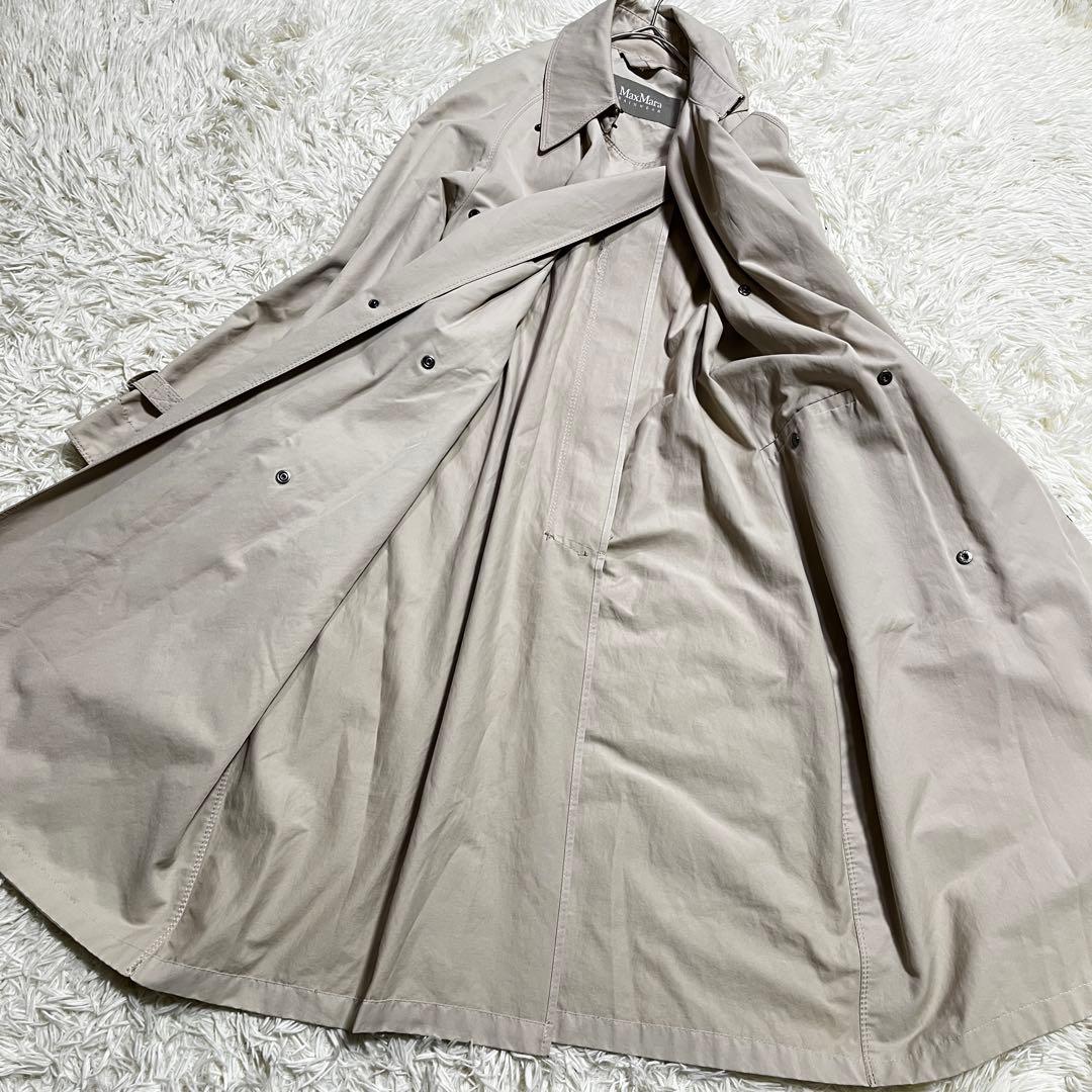 MaxMara ダブルブレスト トレンチレインロングコート　ネックガード付