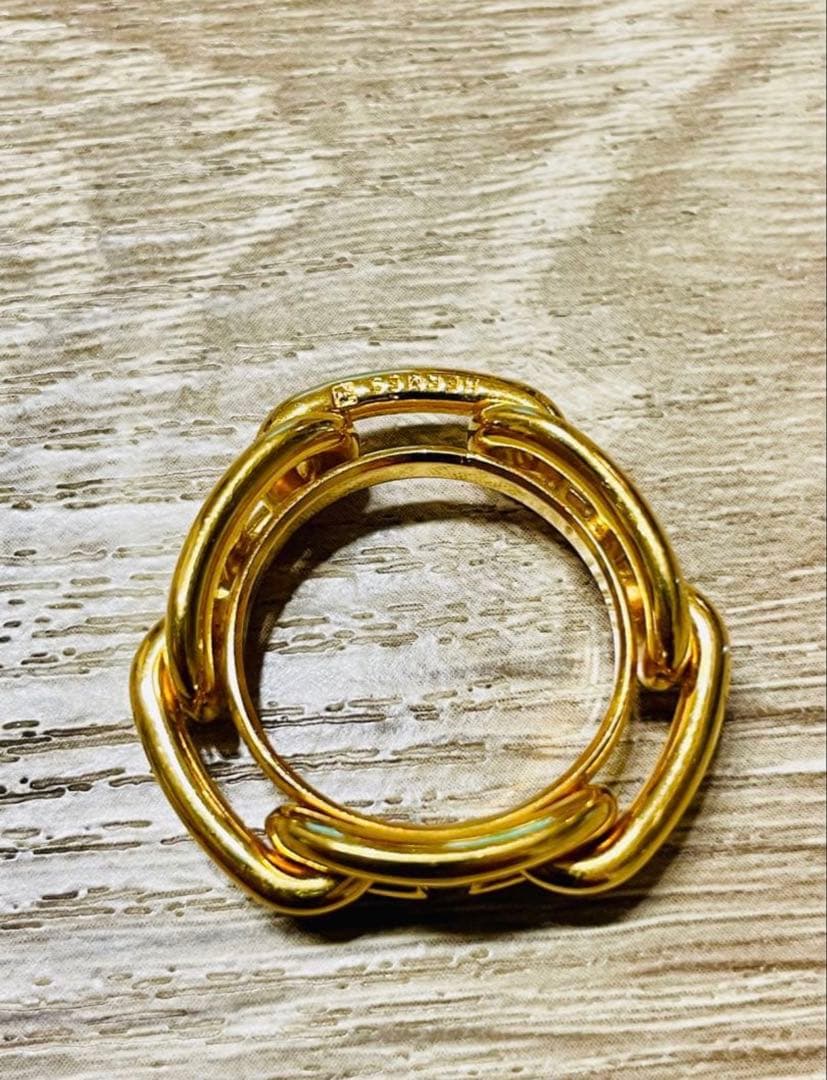 エルメス　スカーフリング　スカーフ留め　ゴールド