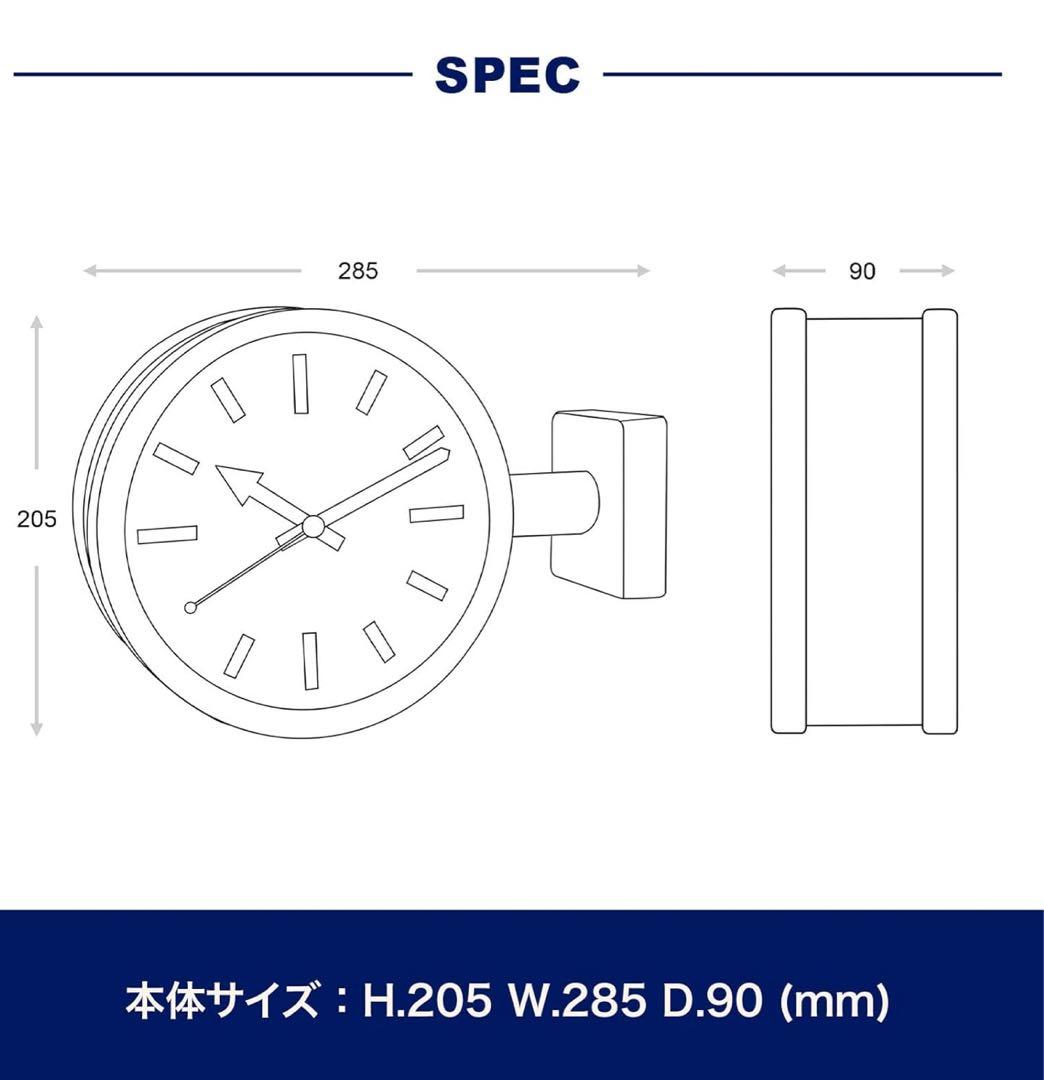 ダルトン　ダブルフェイスクロック　時計　マットブリック　ウォールクロック　新品