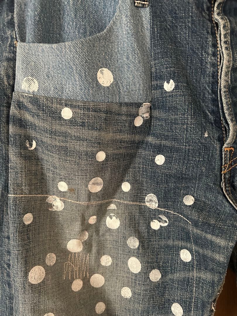 keisuke kandaのドットペイントデニム
